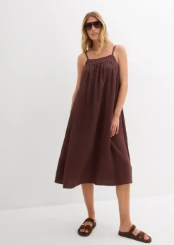 Robe à fines bretelles en viscose mélangée