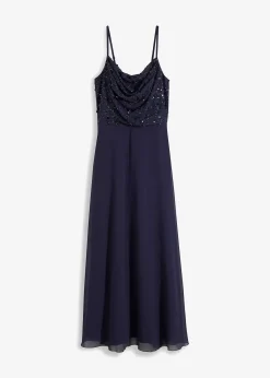 Robe à fines bretelles et haut à sequins brodés