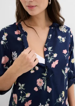 Robe blouse 2en1 de grossesse et d'allaitement en viscose
