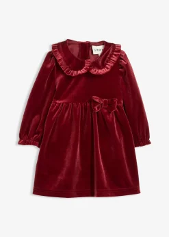 Robe body en velours avec col Claudine et nœud
