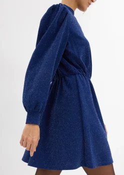 Robe brillante en jersey interlock épais