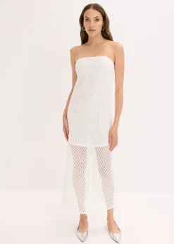 Robe col Bardot avec dentelle