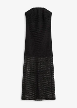 Robe col Bardot avec dentelle