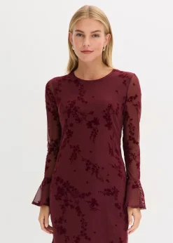Robe courte avec manches en mesh