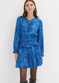 Robe courte en crêpe texturé