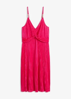 Robe courte en matière brillante et plissée