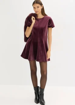 Robe courte en velours doux
