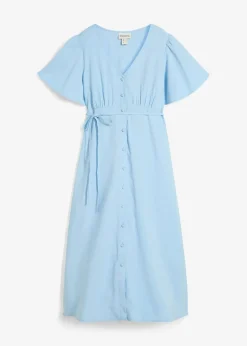Robe de grossesse et d'allaitement avec patte de boutonnage