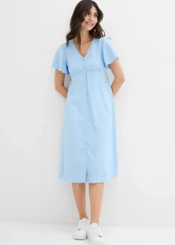 Robe de grossesse et d'allaitement avec patte de boutonnage