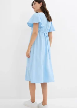 Robe de grossesse et d'allaitement avec patte de boutonnage