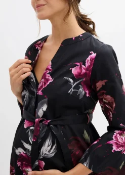 Robe de grossesse et d’allaitement en satin de coton