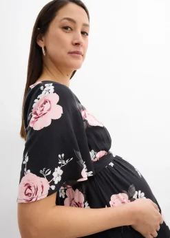 Robe de grossesse et d’allaitement en viscose tissée