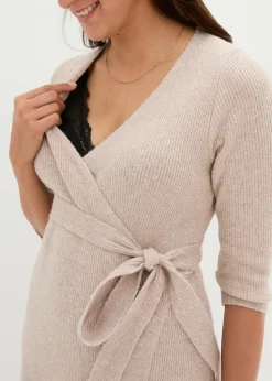 Robe de grossesse/d’allaitement en maille ultra douce à manches 3/4