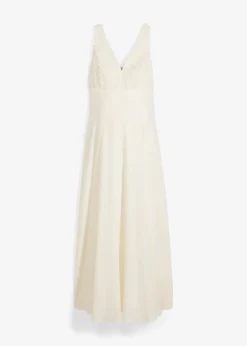 Robe de mariée de grossesse avec dentelle, satin et crêpe georgette