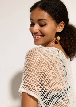 Robe de plage en viscose aspect crochet