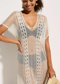 Robe de plage en viscose aspect crochet
