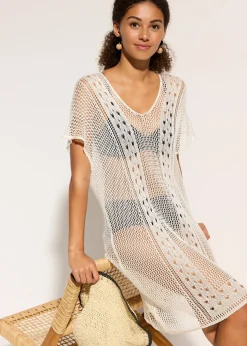 Robe de plage en viscose aspect crochet