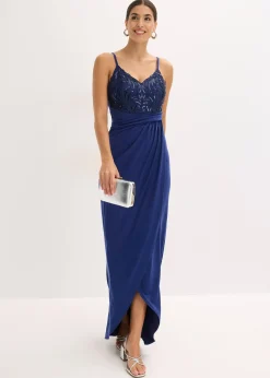 Robe de soirée avec dentelle et sequins brodés