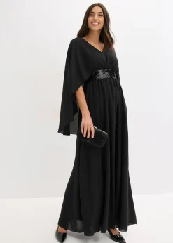 Robe de soirée en mousseline avec empiècement à sequins