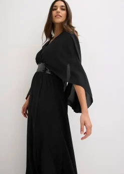 Robe de soirée en mousseline avec empiècement à sequins