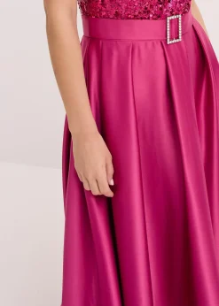 Robe de soirée en satin brillant et sequins