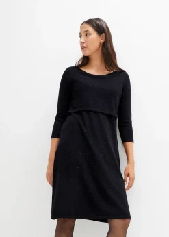 Robe 2en1 de grossesse et d'allaitement avec fil brillant