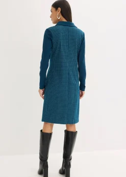 Robe en jacquard à col contrastant