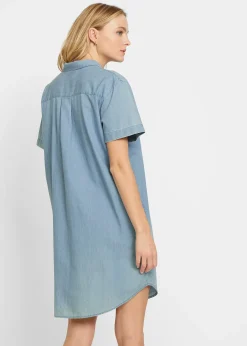Robe en jean, manches courtes