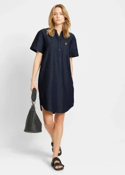Robe en jean, manches courtes
