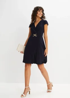 Robe en jersey à boucle décorative