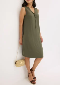 Robe en jersey à col lavallière