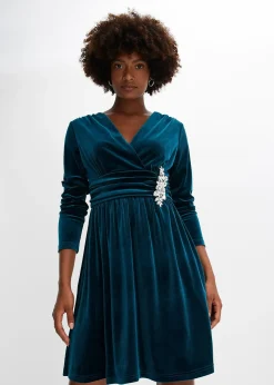 Robe en jersey de velours brillant