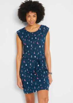 Robe en jersey imprimé à manches papillon
