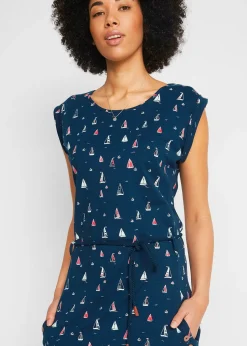 Robe en jersey imprimé à manches papillon