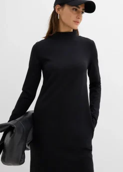 Robe en jersey milano à col montant