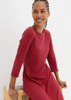 Robe en jersey milano de viscose mélangée avec motif jacquard