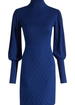 Robe en maille à col roulé
