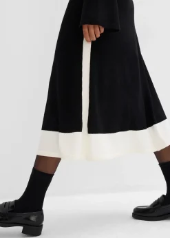 Robe en maille à détails contrastants