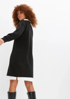 Robe en maille à empiècement chemisier