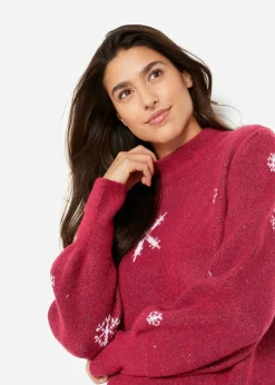 Robe en maille avec flocons de neige