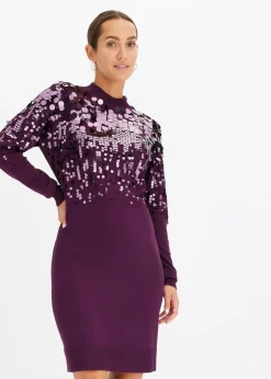 Robe en maille avec sequins sur le haut