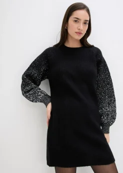 Robe en maille, effet brillant