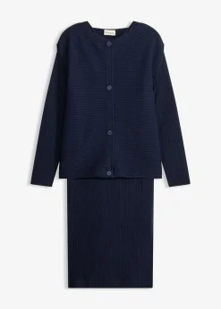 Robe en maille et gilet sans manches (ens. 2 pces)