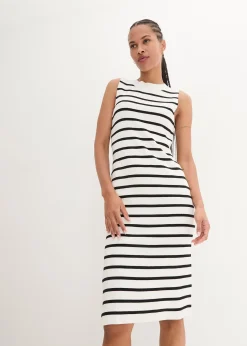 Robe en maille légère, rayée