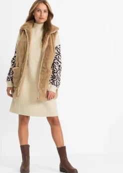 Robe en maille oversize avec motif léopard