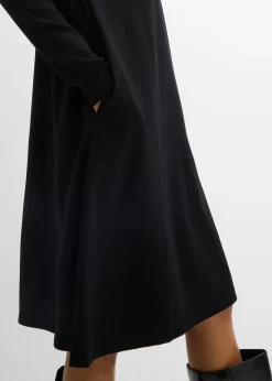 Robe en matière T-shirt, coupe trapèze
