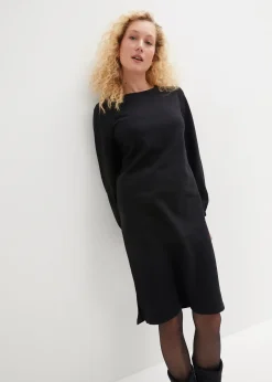 Robe en molleton avec manches ballon et fente
