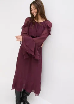 Robe en mousseline à volants