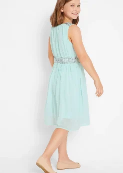Robe en mousseline avec ceinture ornée de sequins