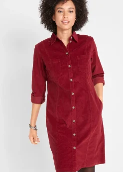 Robe en velours côtelé extensible